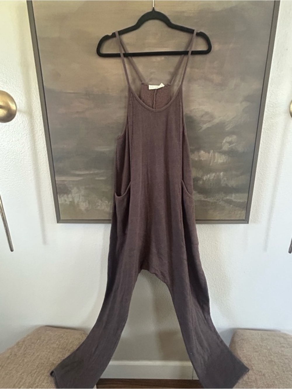 NWT By Together Washed Black Terry Harem Jumpsuit